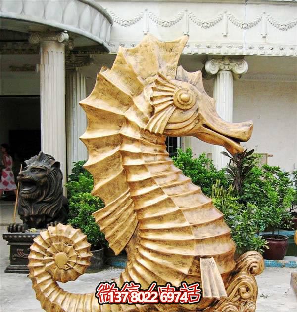 海馬玻璃鋼雕塑，創(chuàng)意林里擺放裝飾
