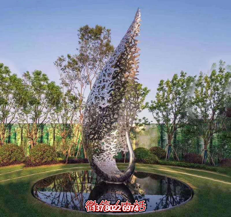 鳳凰不銹鋼雕塑，美化園林景觀