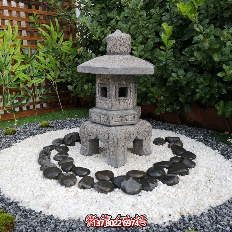 日式戶外石雕石燈，傳承精致大理石園林雕塑