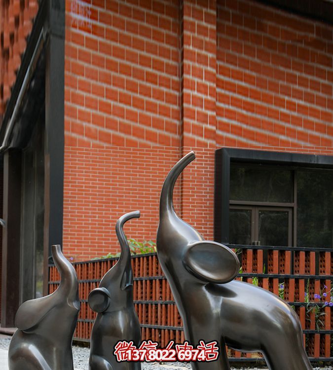 高端玻璃鋼擺件仿銅抽象大象，給你帶來美好生活