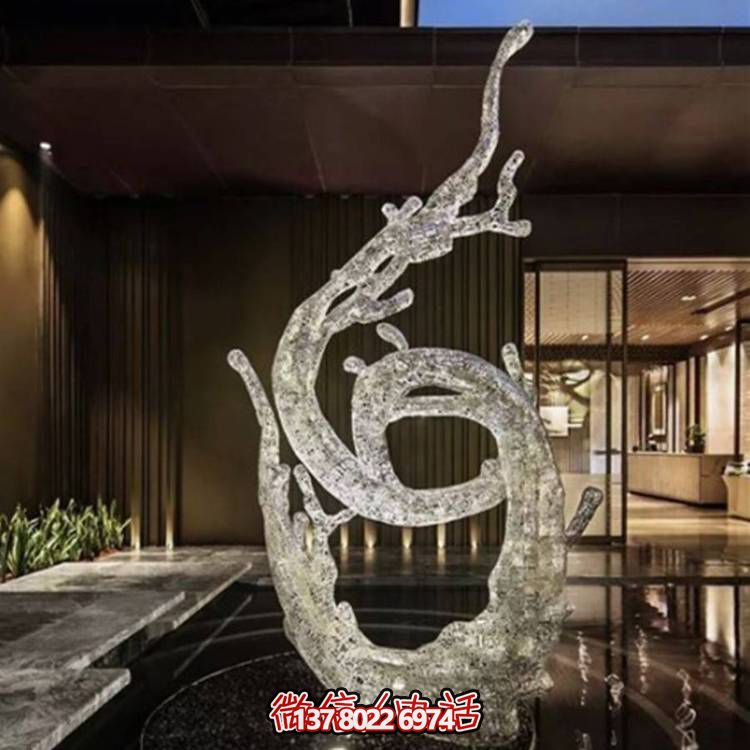 不銹鋼浪花雕塑，創意廣場裝飾