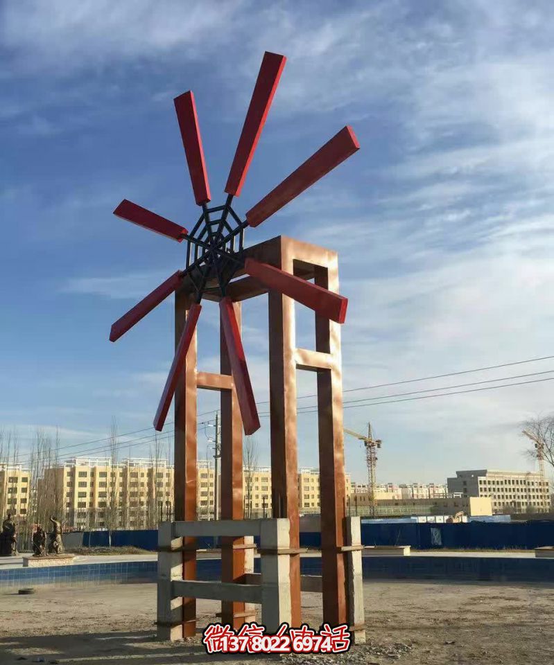 城市花園廣場(chǎng)防舊不銹鋼風(fēng)車雕塑 城市花園廣場(chǎng)防舊不銹鋼風(fēng)車雕塑