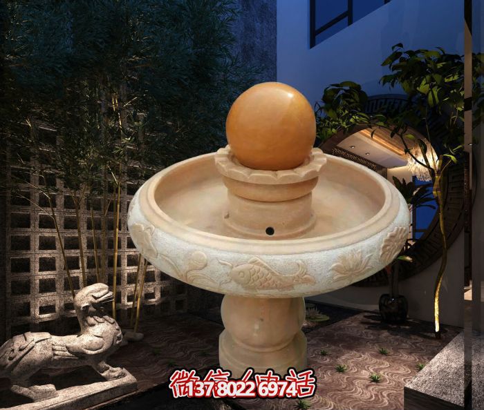 小型晚霞紅蓮花風(fēng)水球公園石雕 小型晚霞紅蓮花風(fēng)水球公園石雕