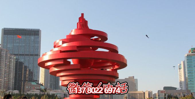 公園商廈創(chuàng)意玻璃鋼競技運(yùn)動火炬雕塑