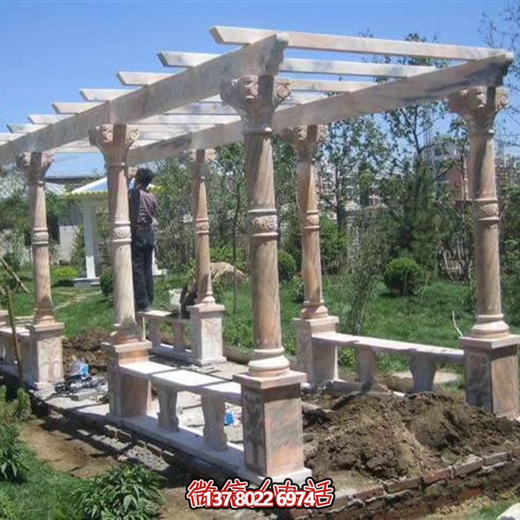 庭院草坪擺放花架歐式長廊涼亭 庭院草坪擺放花架歐式長廊涼亭