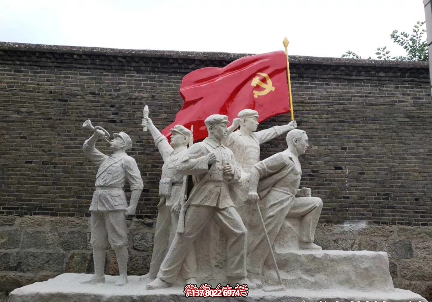 景區大理石石雕紅軍雕塑 景區大理石石雕紅軍雕塑