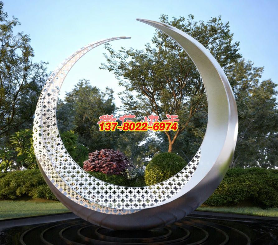 《月綻清輝》：鏤空銀月裁云影，環納林光織景詩